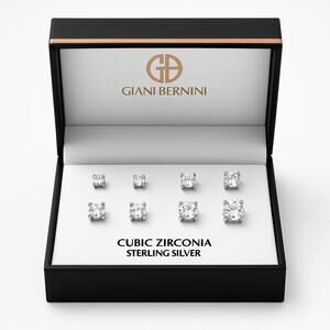 Giani Bernini Sterling Silver CZ Stud Earring Set NWT